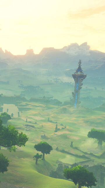 Central Hyrule Field Zelda Breath of the Wild Mobile Wallpaper