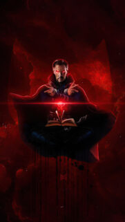 Doctor Strange Meditating in Red Mist Mobile Wallpaper