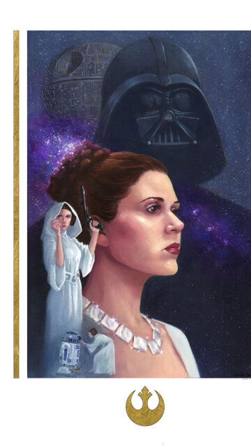 Star Wars Princess Leia and Darth Vader Artistic Mobile Wallpaper
