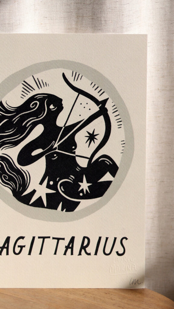 Sagittarius Zodiac Art Aesthetic: Fire Sign Wisdom and Wanderlust Wallpaper