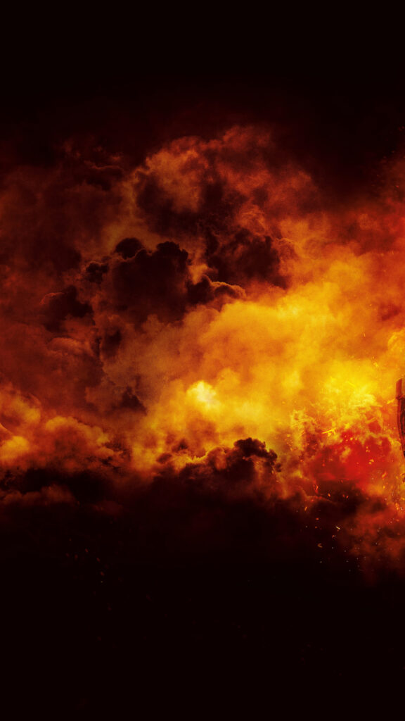Fiery Explosion Cinematic 4K Mobile Wallpaper