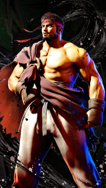 Ryu Street Fighter 6 Muscular Warrior Mobile Wallpaper