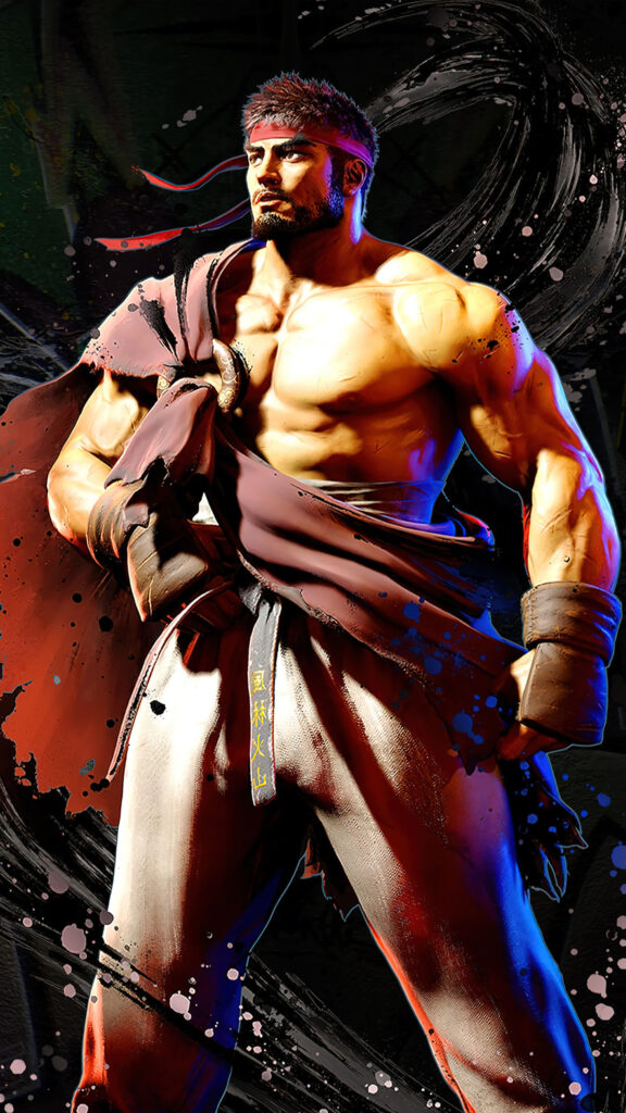 Ryu Street Fighter 6 Muscular Warrior Mobile Wallpaper
