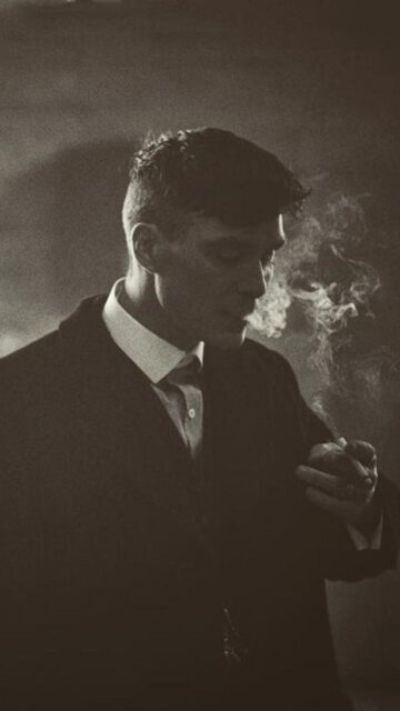 Cillian Murphy Smoking Peak Style Phone Wallpaper