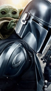 The Mandalorian and Grogu Close-up Mobile Wallpaper