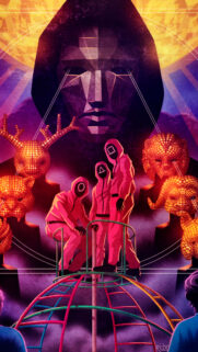 Mysterious Masked Figures Concept Art Mobile Wallpaper