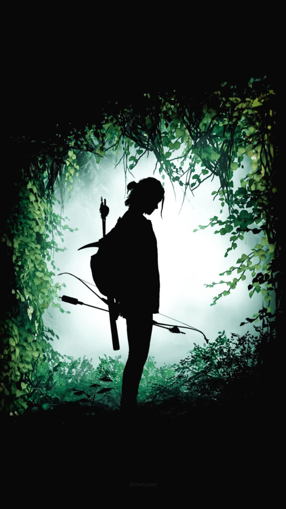 Ellie The Last of Us Silhouette Forest Mobile Wallpaper