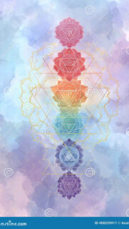 Seven Chakra Alignment Spiritual Energy Aesthetic Wallpaper