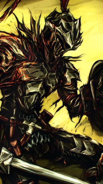 Dark Fantasy Knight Armored Warrior 4K Mobile Wallpaper
