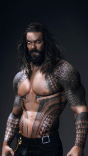 Muscular Warrior with Tribal Tattoos Mobile Wallpaper