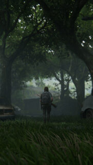 Ellie in Overgrown Forest Mobile Wallpaper