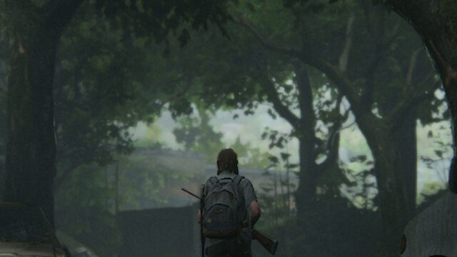 Ellie in Overgrown Forest Mobile Wallpaper