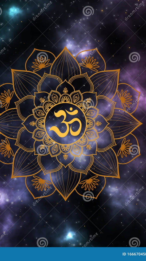 Om Symbol Sacred Geometry Gold Mandala Meditation Spiritual Wallpaper