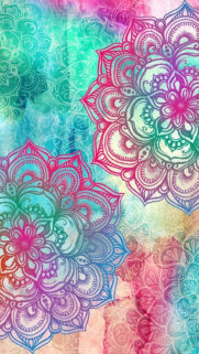 Vibrant Mandala Spiritual Energy Art for Meditation Phone Wallpaper