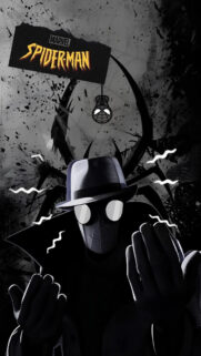 Spider-Man Noir Grayscale Aesthetic Mobile Wallpaper