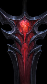 Darkin Blade Glowing Red Gem Fantasy Mobile Wallpaper