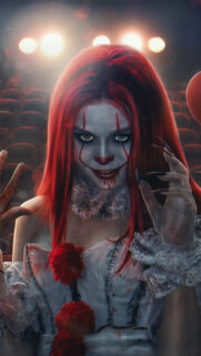 Creepy Clown Woman Horror Portrait 4K Mobile Wallpaper