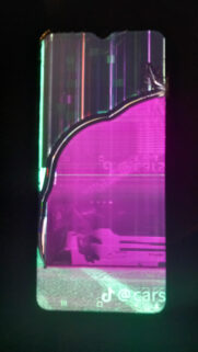 Distorted Pink and Green Digital Glitch Phone Wallpaper