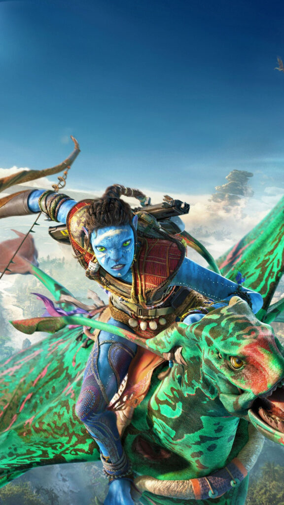 Avatar Frontiers of Pandora Na'vi Warrior 4K Phone Wallpaper