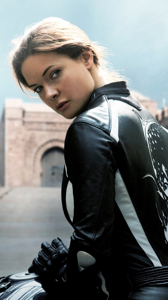Ilsa Faust Motorcycle Suit Portrait Mobile Wallpaper