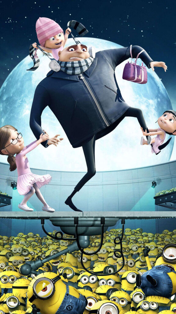 Despicable Me Gru and Minions Mobile Wallpaper