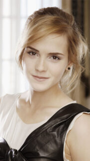 Emma Watson Elegant Studio Portrait High Resolution Mobile Wallpaper