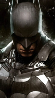 Detailed Batman Arkham Knight Armored Suit Mobile Wallpaper