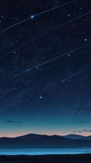 Celestial Night Sky and Meteor Shower Aesthetic Manifestation Wallpaper