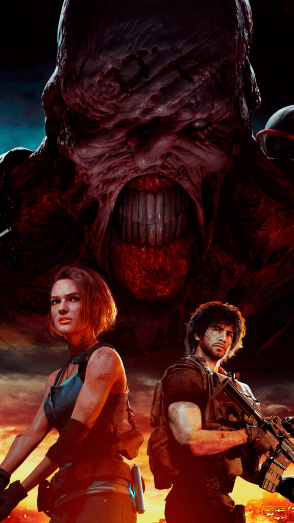 Resident Evil Nemesis and Protagonists Mobile Wallpaper