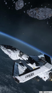Origin 300i Starship Space Exploration Mobile Wallpaper