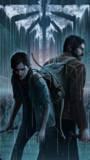 The Last of Us Joel and Ellie Rain Scene Mobile Wallpaper