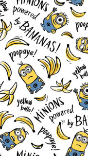 Minions Powered by Bananas Pattern Mobile Wallpaper