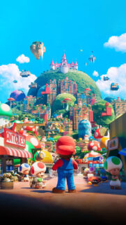 Super Mario Bros. Movie Toad Town Phone Wallpaper