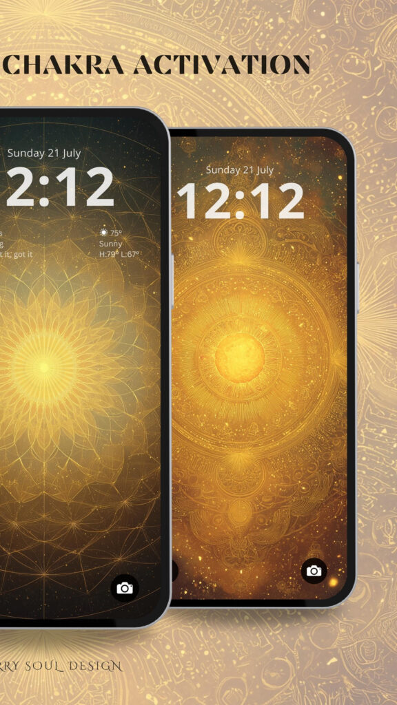 Golden Sacred Geometry Mandala for Manifestation and Chakra Activation Wallpaper