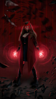Scarlet Witch Red Aura Magic Mobile Wallpaper