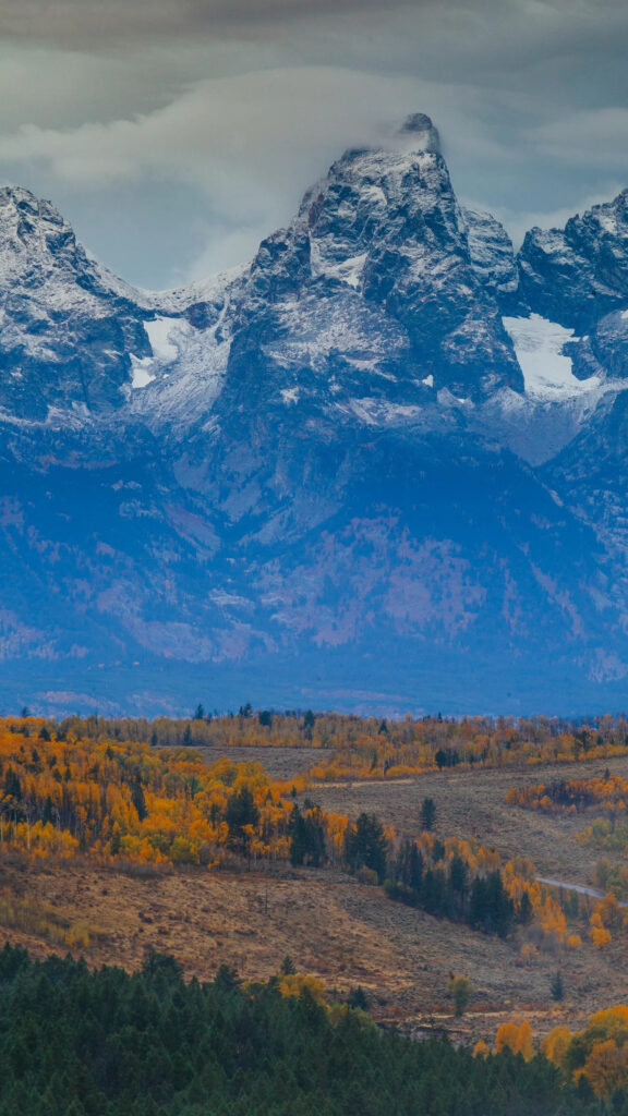 Majestic Grand Teton Peak Autumn Landscape Mobile Wallpaper