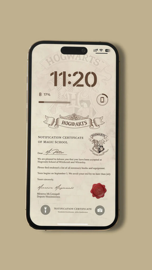 Hogwarts Acceptance Letter Custom Phone Wallpaper