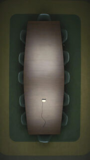 Minimalist Severance Office Conference Table Mobile Wallpaper