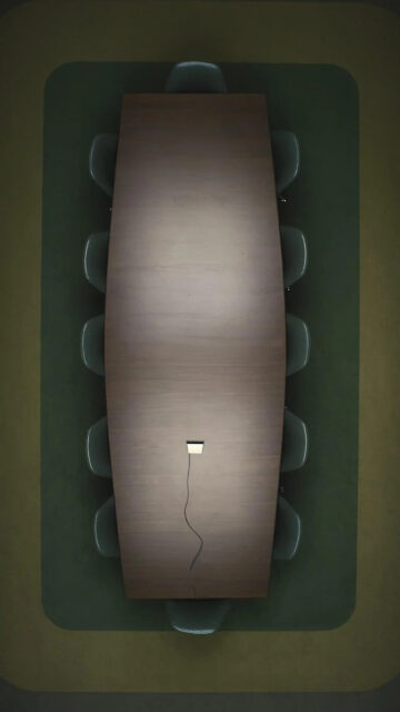 Minimalist Severance Office Conference Table Mobile Wallpaper