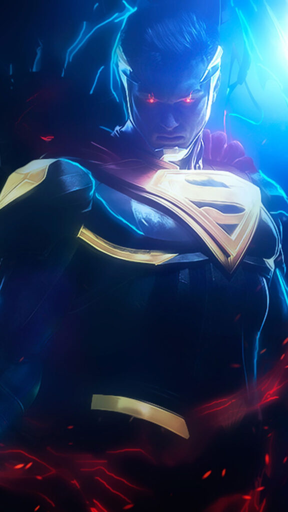 Injustice Regime Superman Glowing Eyes 4K Mobile Wallpaper
