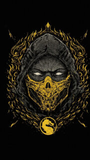 Scorpion Mortal Kombat Flaming Mask Mobile Wallpaper