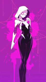 Spider-Gwen Aesthetic Character Illustration Mobile Wallpaper