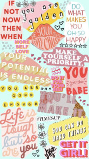 Positive Self Love Manifestation Vision Board Aesthetic Phone Wallpaper