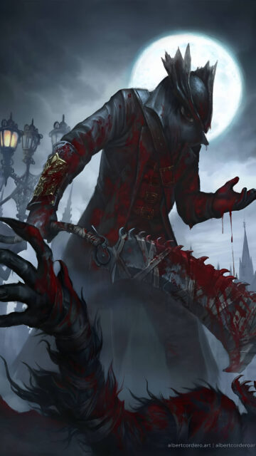 Hunter Stalking Under The Pale Moon Mobile Wallpaper