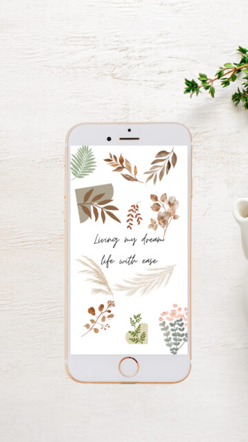 Living My Dream Life with Ease Aesthetic Vision Board Phone Wallpaper