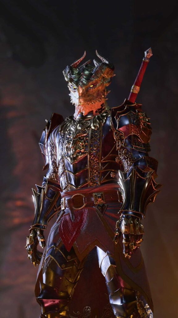Dragonborn Paladin Armor Fantasy Mobile Wallpaper