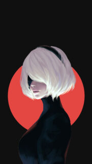2B Nier Automata Minimalist Illustration Mobile Wallpaper