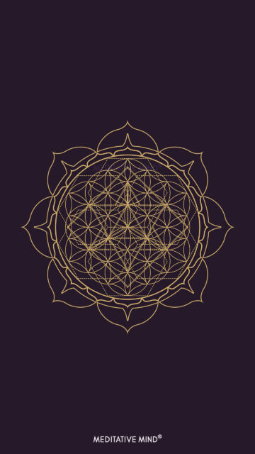 Sacred Geometry Flower of Life and Merkaba Spiritual Energy Wallpaper