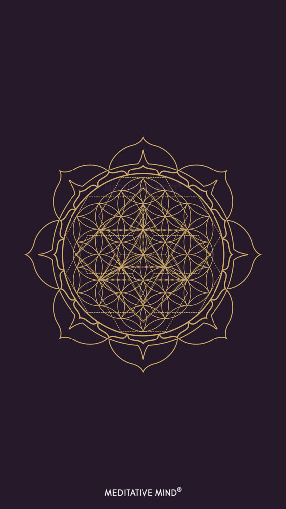 Sacred Geometry Flower of Life and Merkaba Spiritual Energy Wallpaper