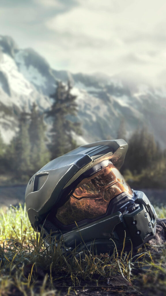 Master Chief Helmet Halo Series Mobile Wallpaper